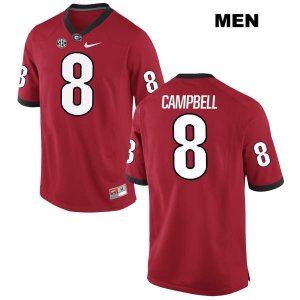 Men's Georgia Bulldogs NCAA #8 Tyson Campbell Nike Stitched Red Authentic College Football Jersey YVB7854NL
